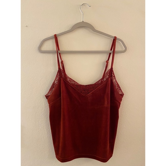 velvet spaghetti strap top